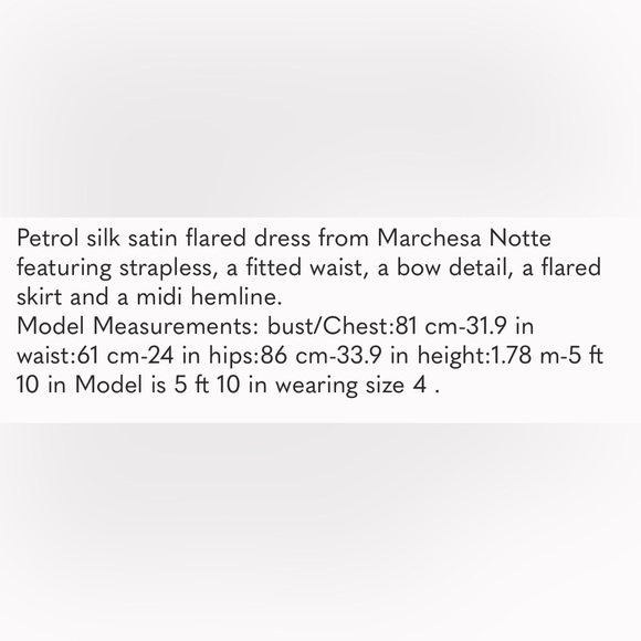 Marchesa Notte Satin Teal Dress Printed Mikado Midi Dress - Picture 7 of 7